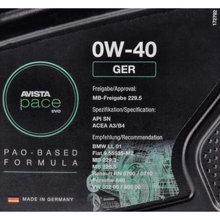 Моторна олива AVISTA Pace EVO GER 0W-40 1 л (150808)