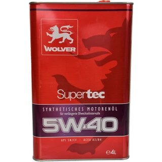 Моторна олива Wolver SuperTec 5W-40 4 л (4260360940019)