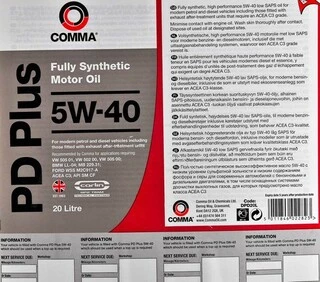 Моторна олива Comma PD Plus 5W-40 20 л (DPD20L)