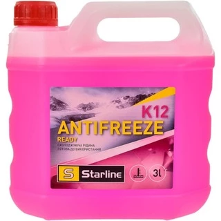 Антифриз Starline G12+ рожевий -30 &deg;C, 3 л готовий антифриз (NAK12READY-3)