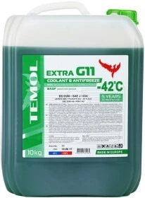 Антифриз TEMOL Extra G11 зелений -42 &deg;C, 10 л готовий антифриз (T-EG11G-10L)