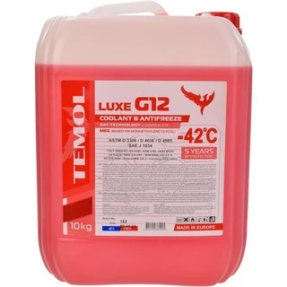 Антифриз TEMOL Luxe G12 червоний -42 &deg;C, 10 л готовий антифриз (T-LG12R-10L)