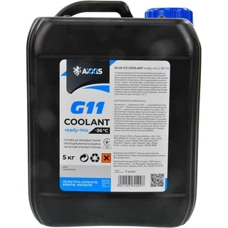 Антифриз Axxis Coolant Ready-Mix G11 синій -36 °C, 5 л готовий антифриз (AX-P999-G11BRDM5)