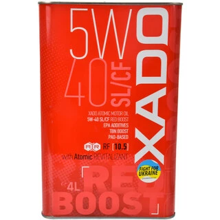 Моторна олива Xado Atomic Oil SL/CF RED BOOST 5W-40 4 л (XA26206)