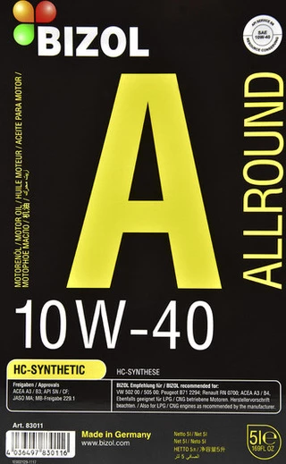 Моторна олива Bizol Allround 10W-40 5 л (B83011)
