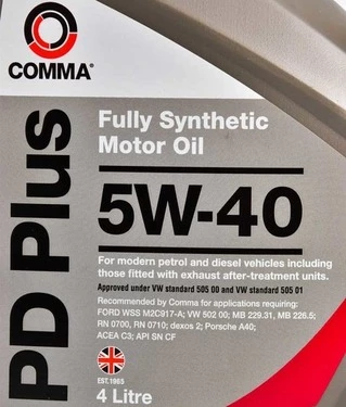 Моторна олива Comma PD Plus 5W-40 4 л (DPD4L)