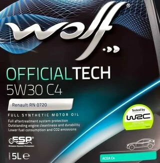 Моторна олива Wolf Officialtech C4 5W-30 5 л (8308512)