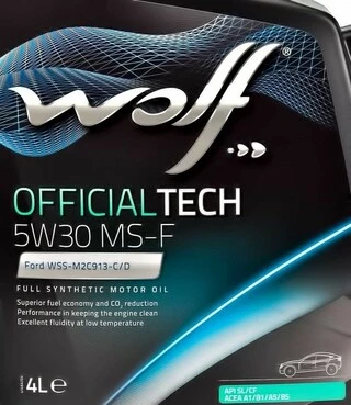 Моторна олива Wolf Officialtech MS-F 5W-30 4 л (8308710)