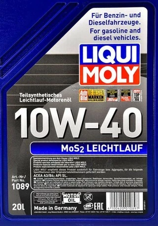 Моторна олива Liqui Moly MoS2 Leichtlauf 10W-40 20 л (1089)